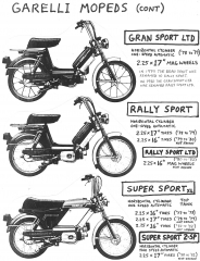 Garelli Rally Sport, Gran Sport, Super Sport