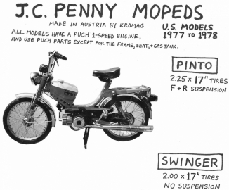 JC Penney Pinto, Swinger, Swinger II (made by Kromag)