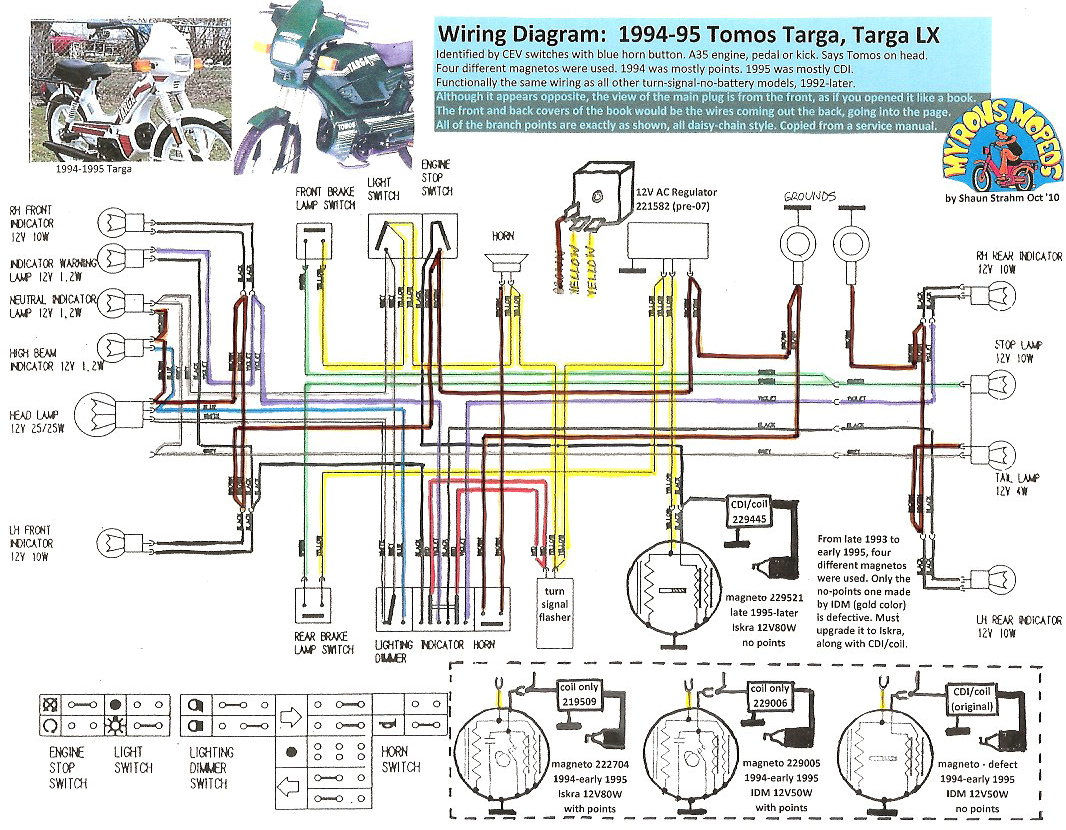 Tomos Wiring Diagrams  U00ab Myrons Mopeds