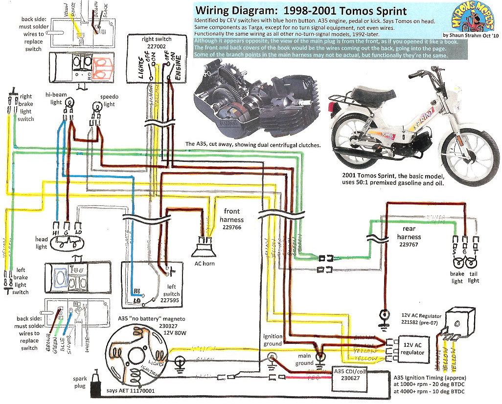 Tomos Wiring Diagrams  U00ab Myrons Mopeds