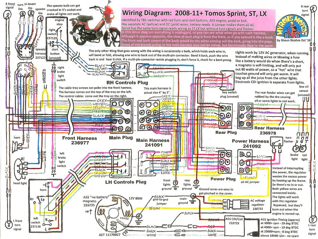 Tomos Wiring Diagrams  U00ab Myrons Mopeds