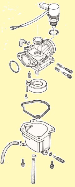 Keihin (1985-87 Honda NM50) carburetor illustration