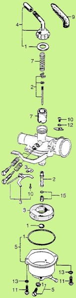 1969 Honda PC50 carburetor illustration