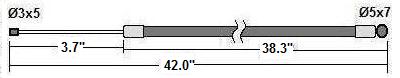 Cimatti early throttle cable, double ended