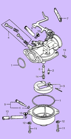 Keihin (1978-83 Honda PA50) carburetor illustration