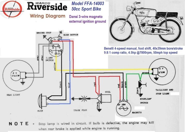 Wards Riverside Wiring Dansi 3-wire magneto external ignition ground