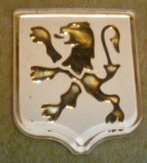 Peugeot 103 side emblem gold on white