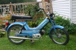 This 1980 Tomos Bullet has 16" rims. Tires say "2.25 - 16"