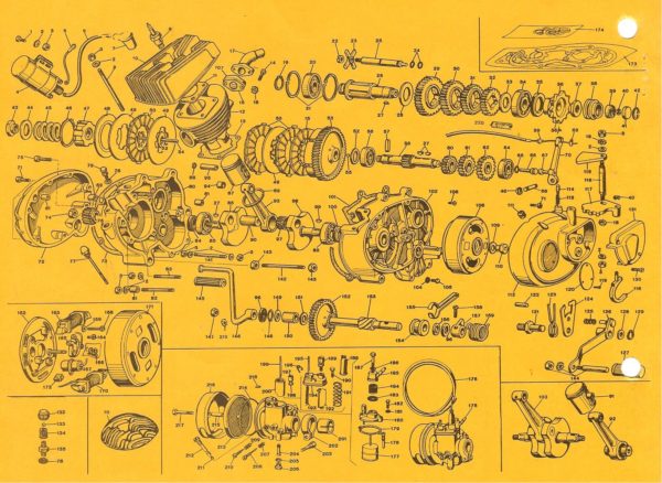 1969-75+ Benelli 65cc 4-speed engine