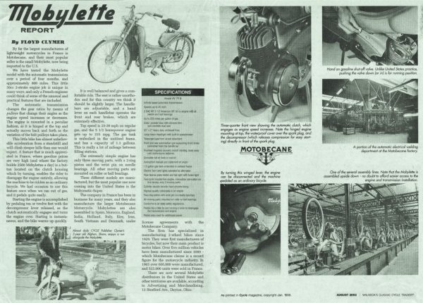 1956 Motobecane Floyd Clymer article