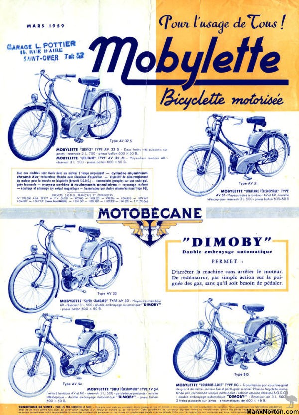 Mobylette Bleue 49cc 1959 - Die-cast model - IXO BIXJ000007