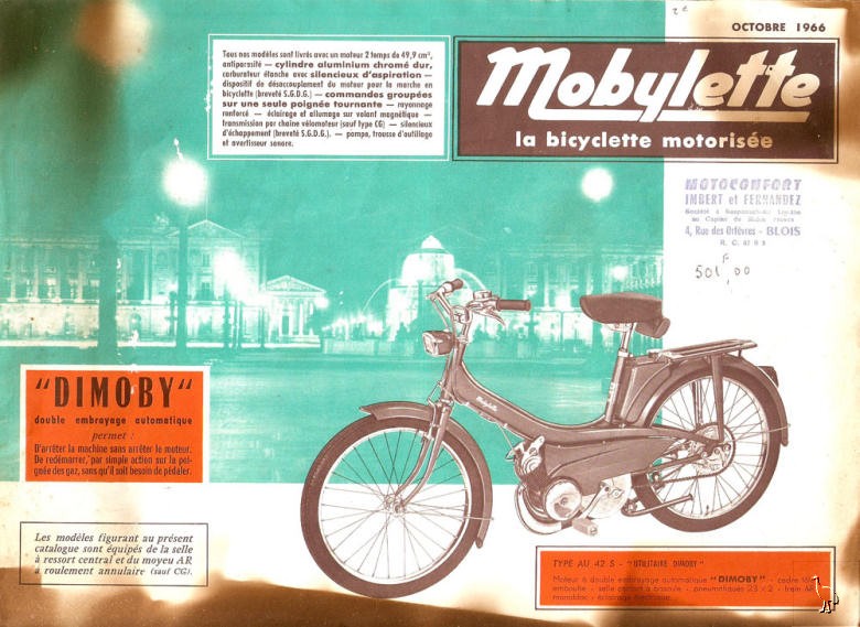 Mobylette Bleue 49cc 1959 - Die-cast model - IXO BIXJ000007