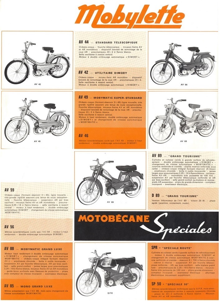 Motobecane Motobecane Motorcycle Motorbike Mobylette & Mobymatic Workshop Manual 