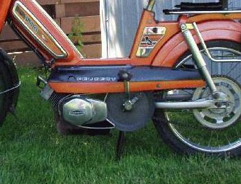 Miniature Mobylette Peugeot 103 L orange - Ets Mauger