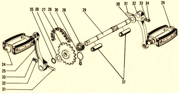 D. Garelli Sport engine pedals