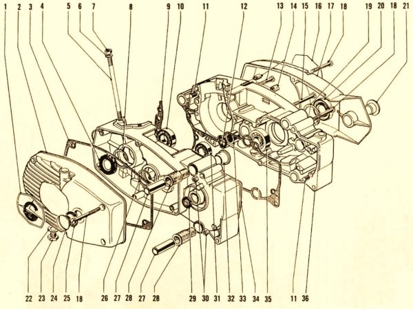 V2-B. Garelli VIP engine case