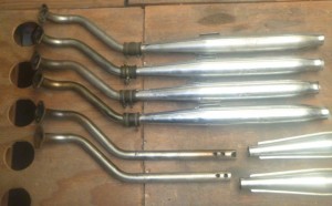 Garelli horizontal cylinder exhausts top view