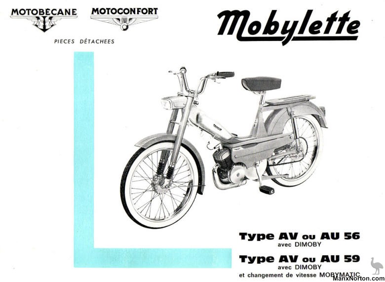 Mobylette de type AV3 de 1950, moteur de 49,9 cm cube, n…