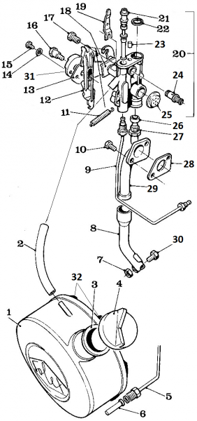 Solex Parts Figure 5 Carburetor and Gas Tank