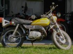This 1973 Yamaha GT1 80cc has 15" rims, with "2.50 - 15" trail tires.