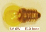 6V 6W E10 yellow bulb
