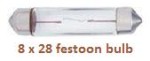 festoon bulb 8 x 28 SV7-8 ends