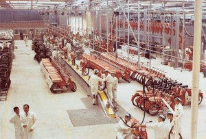 Honda Belgium assembly room in the late 1960's
