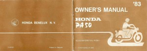 Honda PA50 Owners Manual cover