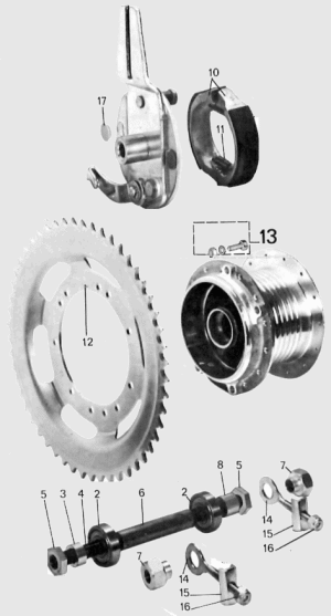 Peugeot 103SP rear hub