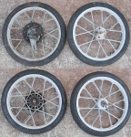 Puch crossed-ray "X-mag" 17" magnesium wheels aka "snowflake mags" made by Grimeca
