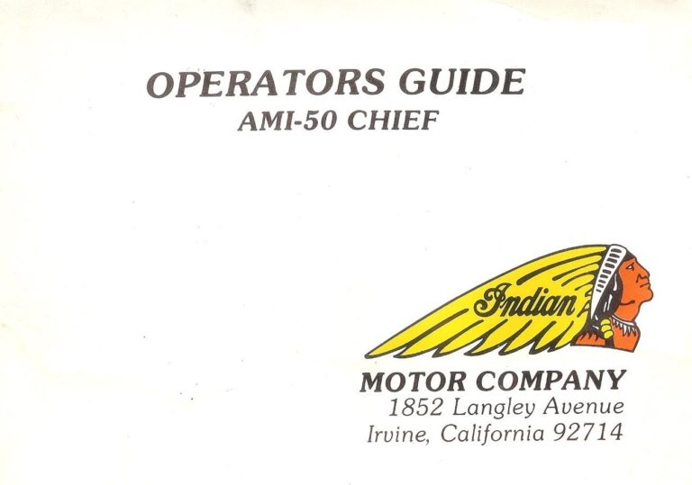 Indian Owners Manual « Myrons Mopeds