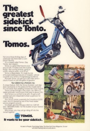 1978 Tomos Ad The greatest sidekick since Tonto
