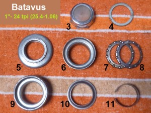 Batavus headset, 1"-24 thread, 30.0 cups