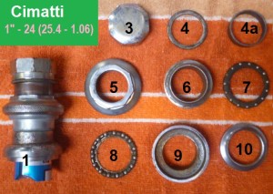 Cimatti set, 1"-24 thread, 30.2 cups