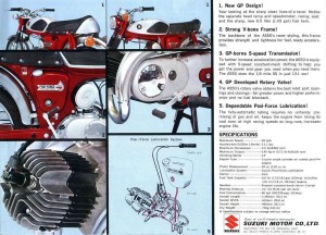 1969 Suzuki AS50 Ad says 95kph = 59 mph