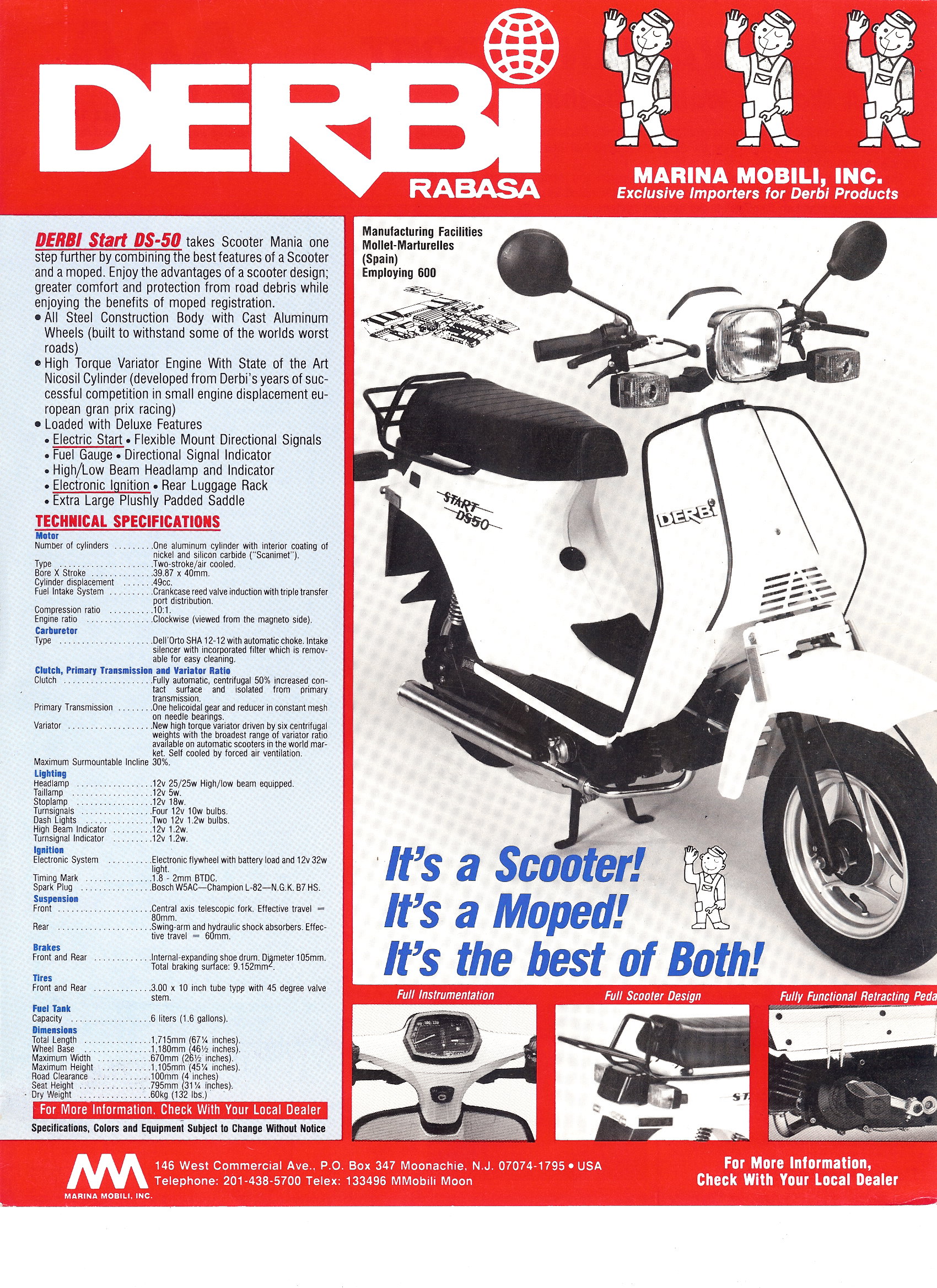 1970's VINTAGE DERBI VARIANT TT MOPED ADVERTSING BROCHURE