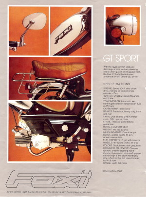 Info Foxi GT Sport Specs