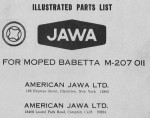 Jawa 207.011 Parts Book cover