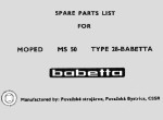 Jawa Parts List Model 28