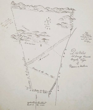 1852 Diseño del parage llamado (design of the place called) Coyotes Viejos y Rincon de Santa Ana