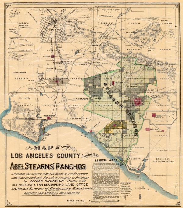 1873 Map of Stearns Ranchos