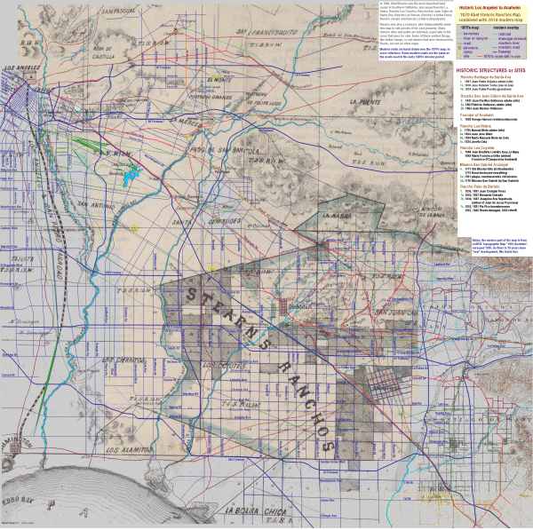 1870 Stearns Ranchos Map of Los Angeles