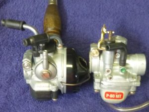 Pacco P-80 MT carburetor 21mm clamp diameter, same as Dellorto SHA 15/15