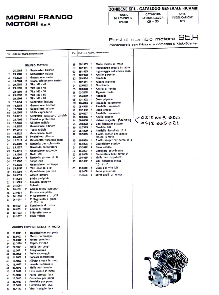 Morini S5, S5K, S5K2, S5R, S5N, S5E, S5T, S5GS « Myrons Mopeds